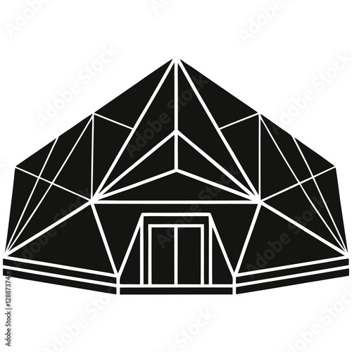 vector of an exhibition center with geometric design