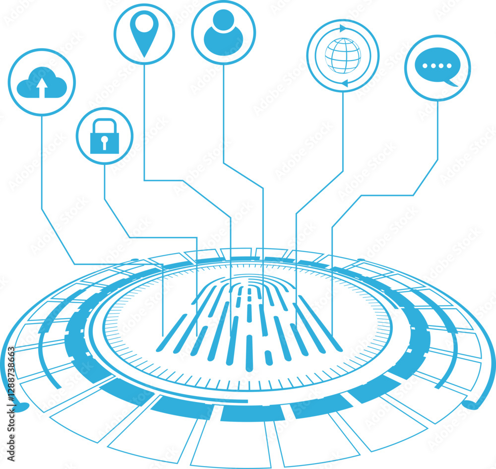 Fingerprint scan to access protected network service data with biometrics.
