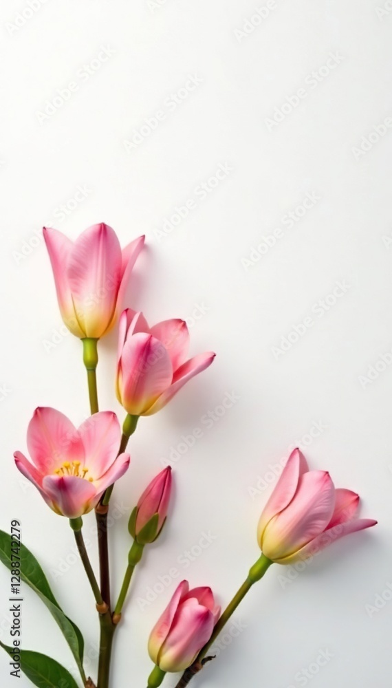 White background with a simple reed diffuser and some flowers, flowers, background White background with a simple reed diffuser and some flowers, flowers, background
