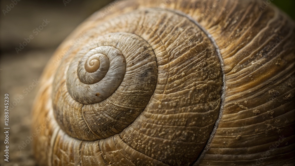 Snail Shell: An up-close, detailed view of a snail's shell showcases its intricate spiral pattern and texture, revealing the beauty of natural design. Snail Shell: An up-close, detailed view of a snail's shell showcases its intricate spiral pattern and texture, revealing the beauty of natural design.