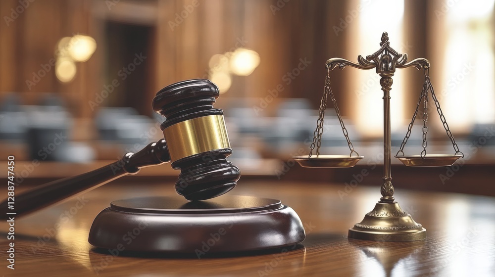 A wooden gavel sits on a wooden table A wooden gavel sits on a wooden table