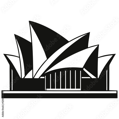 silhouette vector of modern opera house structure
