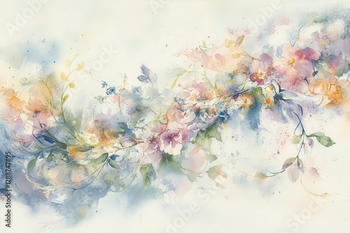Soft and Dreamy Floral Watercolor Abstract Background Design