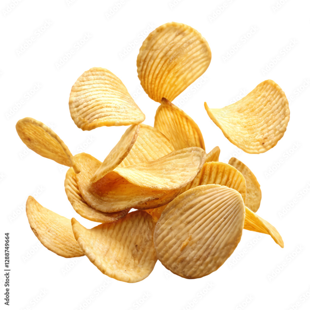 Crispy Potato Chips: Images, Texture, & More isolated on transparent background Crispy Potato Chips: Images, Texture, & More isolated on transparent background