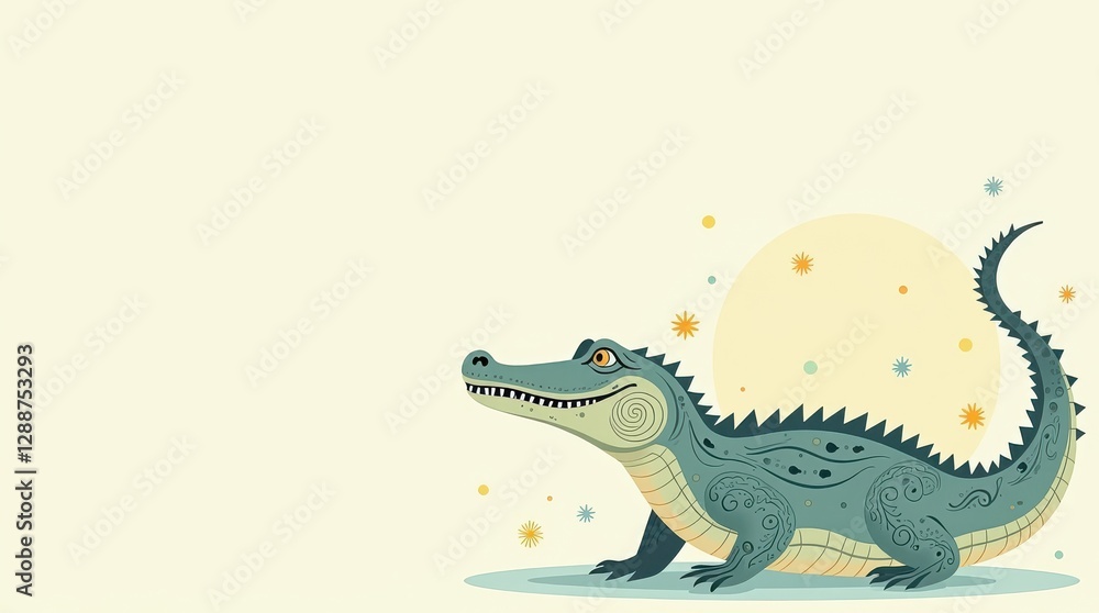 Fototapeta premium Cute pastel animal easter egg illustration minimal page design charming environment playful viewpoint