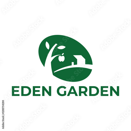 eden garden flat minimalist logo design