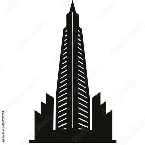 silhouette vector of tallest skyscraper silhouette