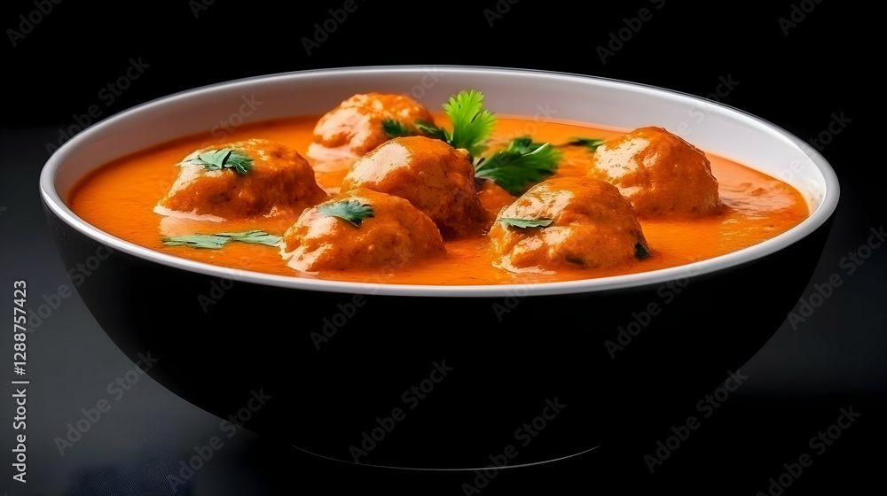 A vibrant bowl of delicious meatballs in rich, creamy sauce garnished with fresh herbs, perfect for any culinary setting. A vibrant bowl of delicious meatballs in rich, creamy sauce garnished with fresh herbs, perfect for any culinary setting.