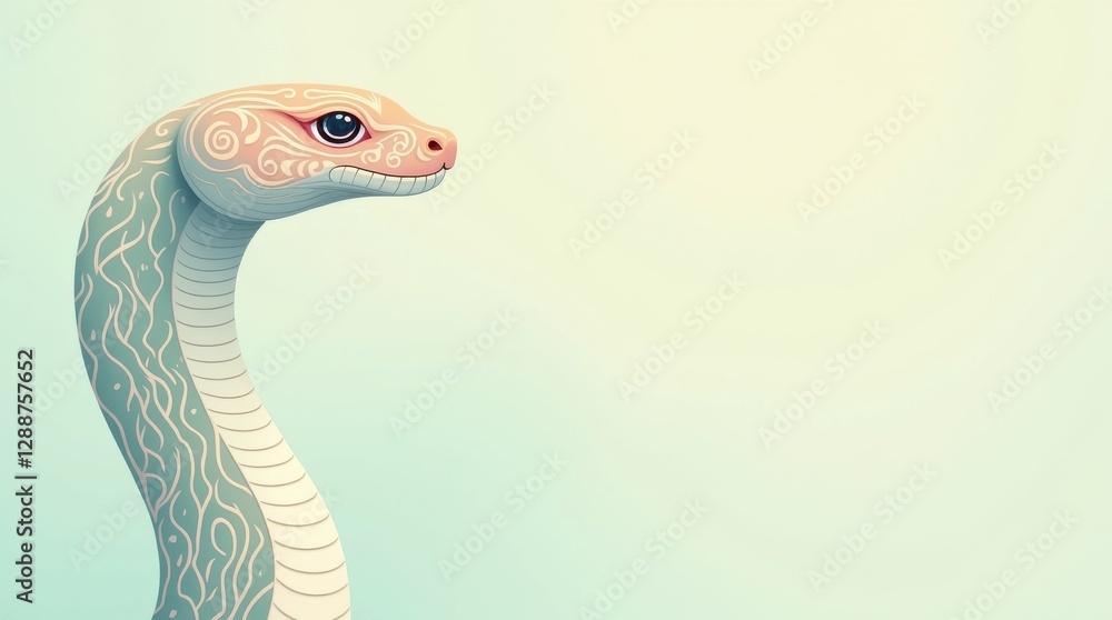 Fototapeta premium Cute minimalist easter egg animal design pastel colors page background serene environment