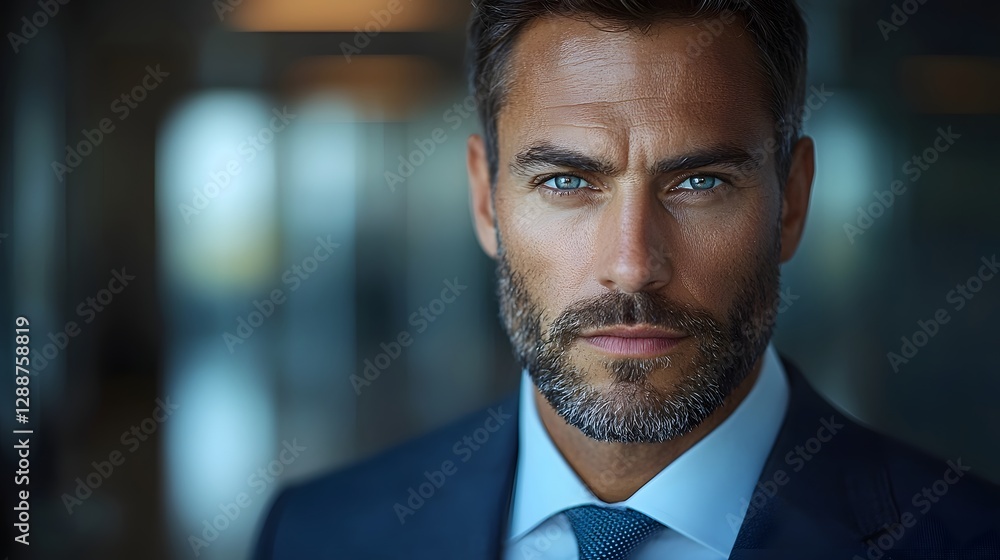 Confident and Poised Business Executive Portrait of Man in Polished Suit Confident and Poised Business Executive Portrait of Man in Polished Suit