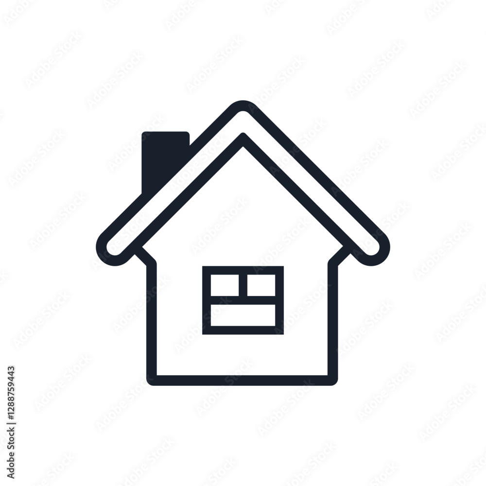 Home Property Line vector illustration Home Property Line vector illustration