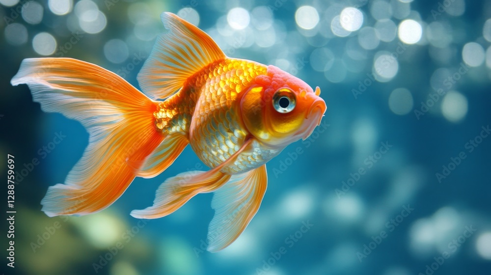 Graceful goldfish swimming underwater scene photography aquatic environment closeup view serenity and beauty Graceful goldfish swimming underwater scene photography aquatic environment closeup view serenity and beauty