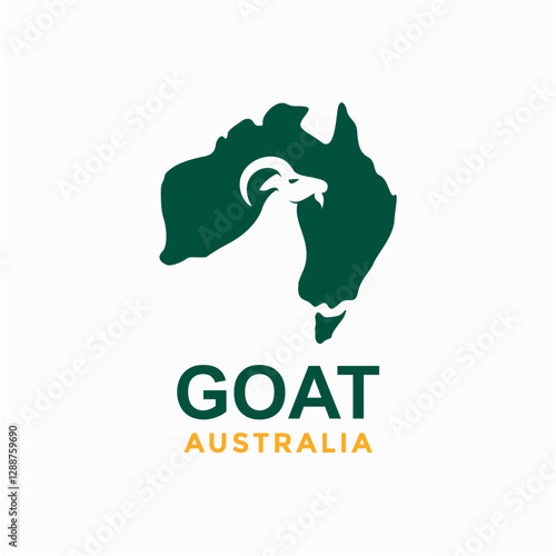 goat and australia negative space logo