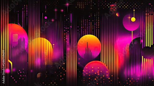 Neon Cityscape, futuristic night, vibrant colors, abstract background, digital art