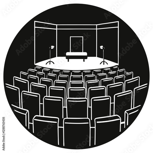 silhouette vector of modern conference center 