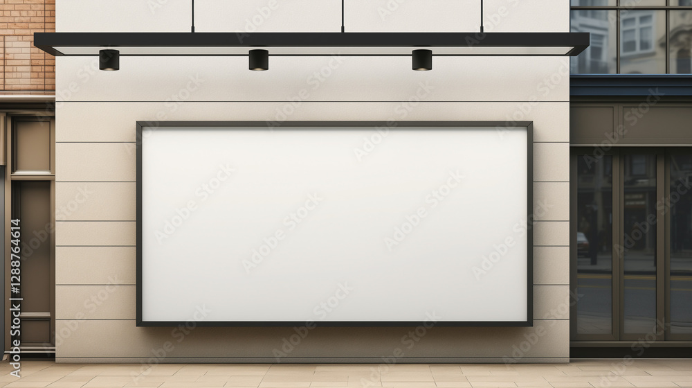 mockup Blank board in front of building design