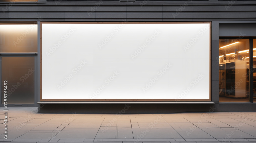 mockup Blank board sign in front of building mockup Blank board sign in front of building