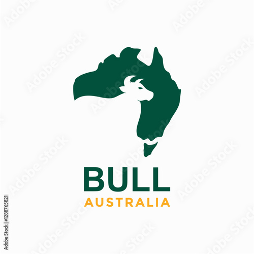 bull and australia negative space logo