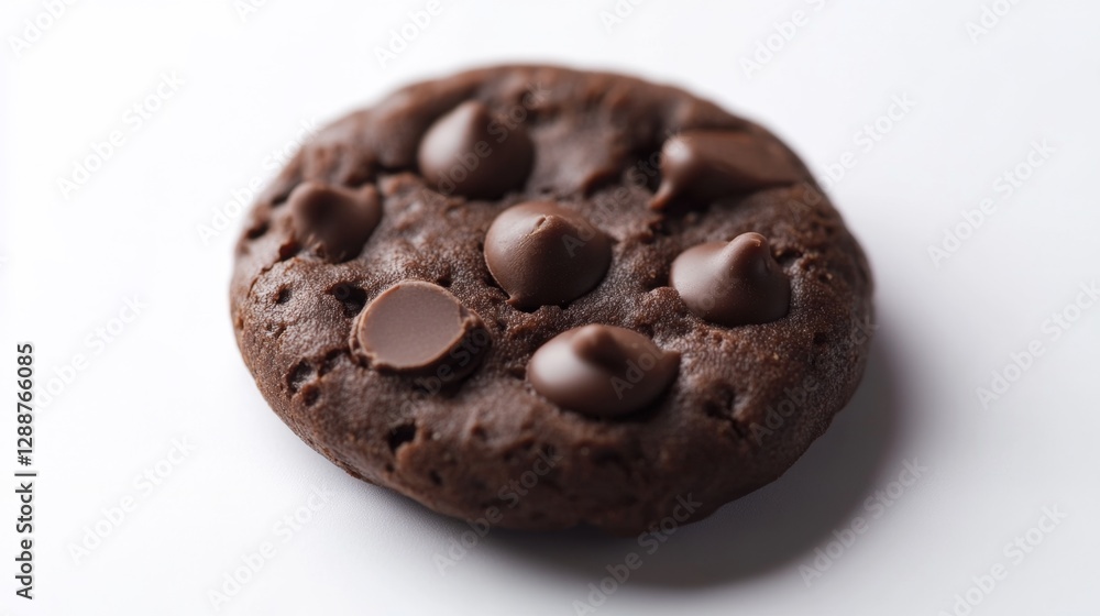 Examining a closeup chocolate chip isolated food photography kitchen macro shot sweet treat Examining a closeup chocolate chip isolated food photography kitchen macro shot sweet treat