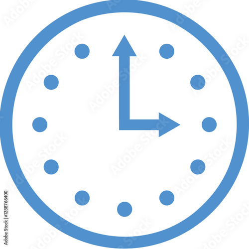 Wall time clock outline icon with color