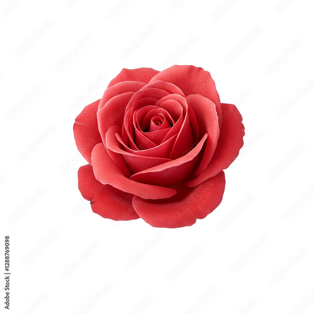 Fototapeta premium Blooming Rose with Delicate Petals on White Background