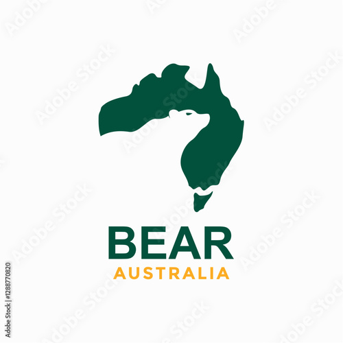 bear and australia negative space logo