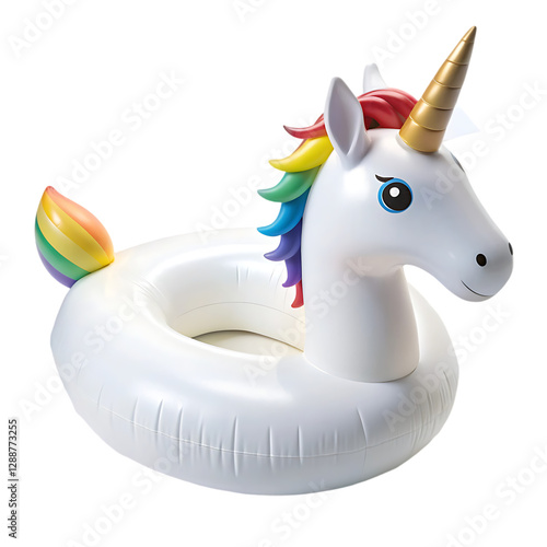 white unicorn inflable pool float photo