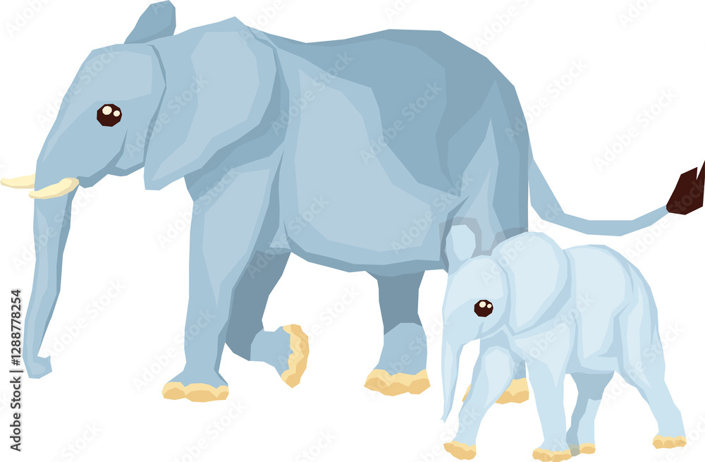 Naklejka premium Illustration of Mother and Child Animals
