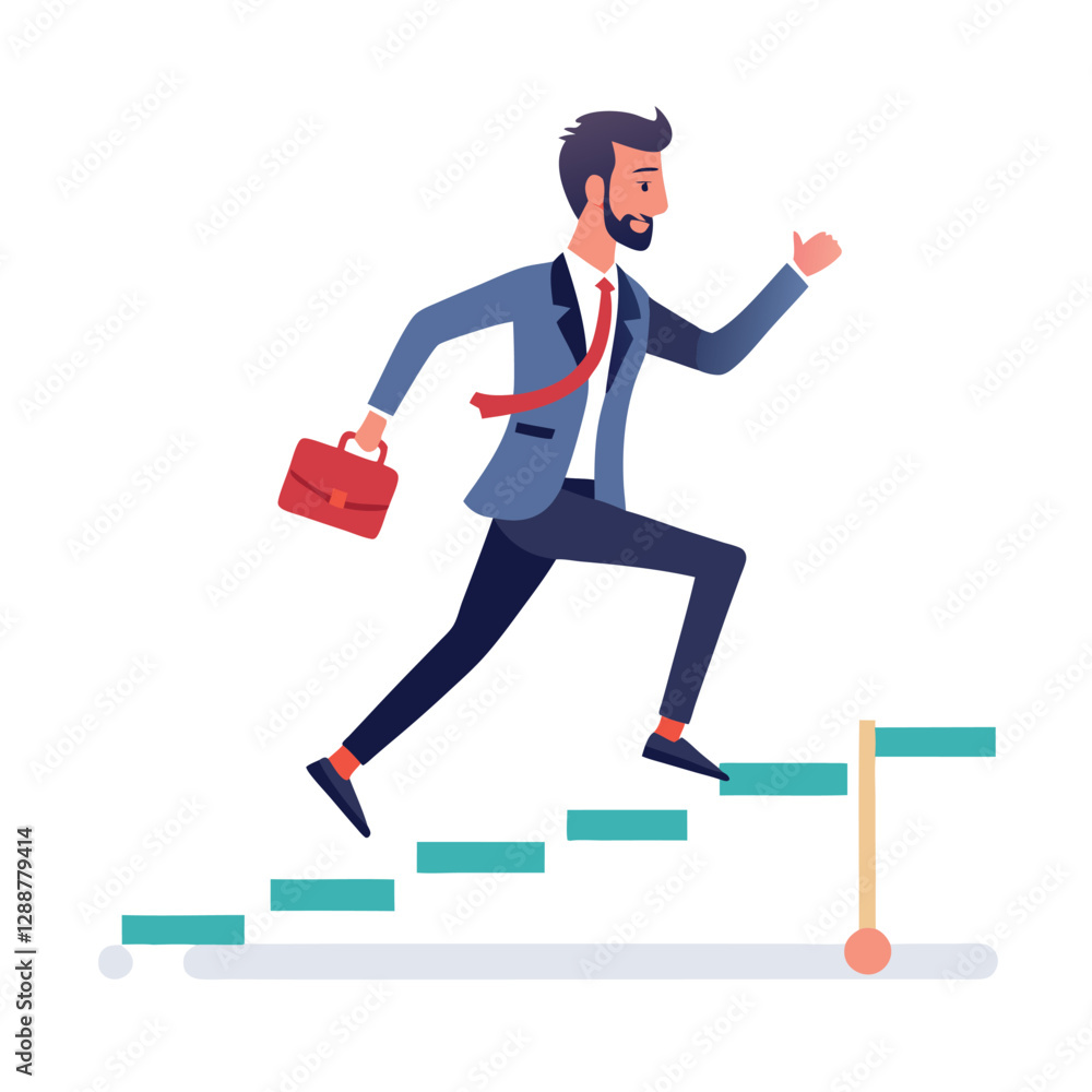 businessman running on project timeline project on white background
businessman running on project timeline project on white background