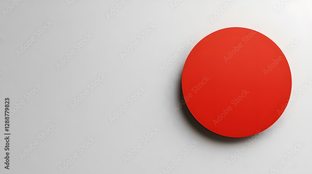 Bright red circular form on a soft gray background, minimalistic design for modern art, showcasing simplicity and boldness. Bright red circular form on a soft gray background, minimalistic design for modern art, showcasing simplicity and boldness.