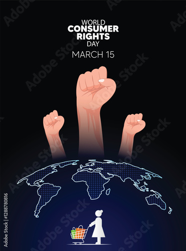 world consumer rights day March 15 vector poster