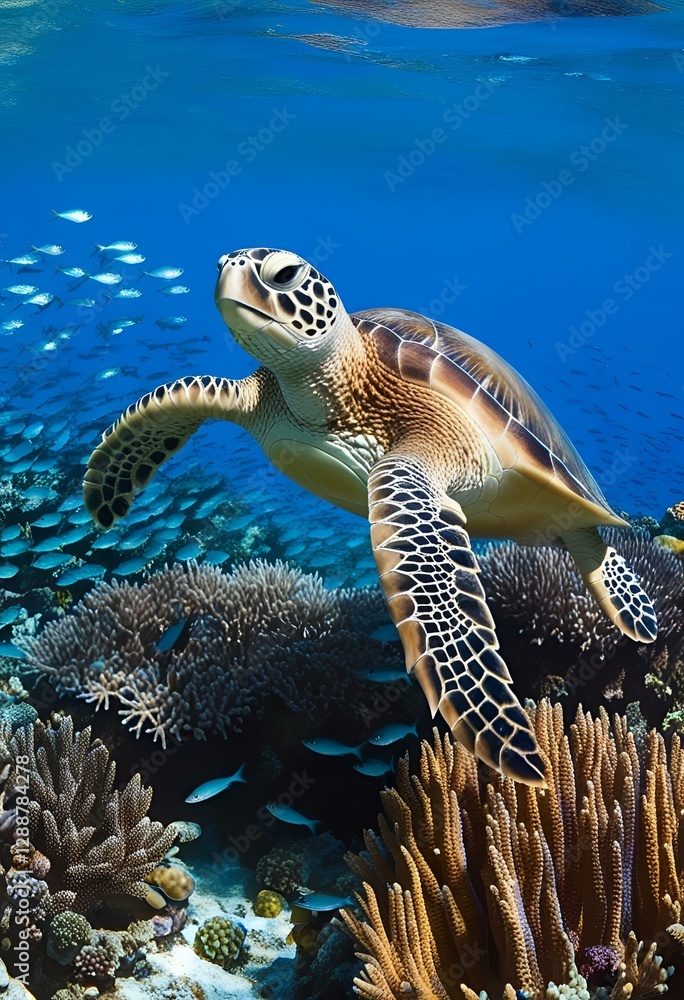 Obraz premium sea turtle swimming in the sea