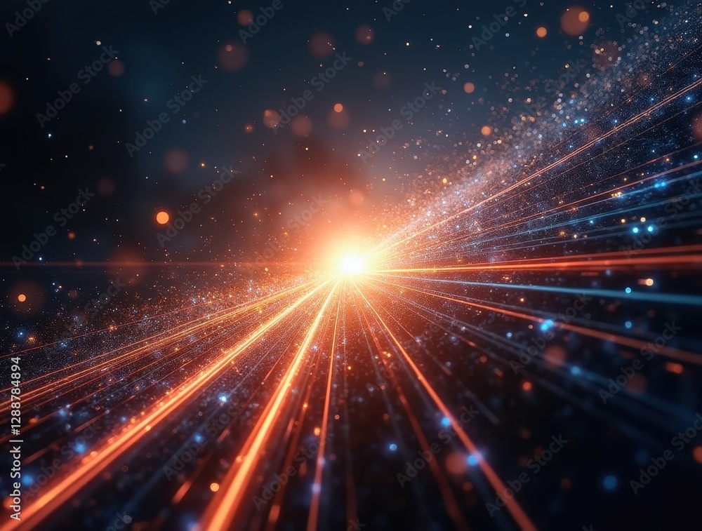 Light speed travel through space and time: abstract background