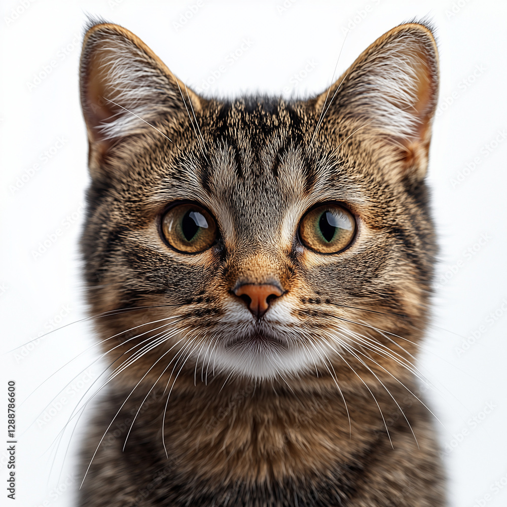 Fototapeta premium Portrait of a Cat Isolated on White Background