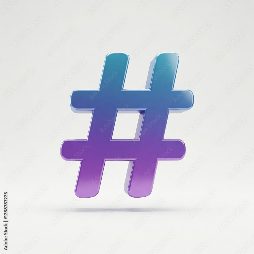 Obraz premium Futuristic 3D Hashtag: Symbol.
