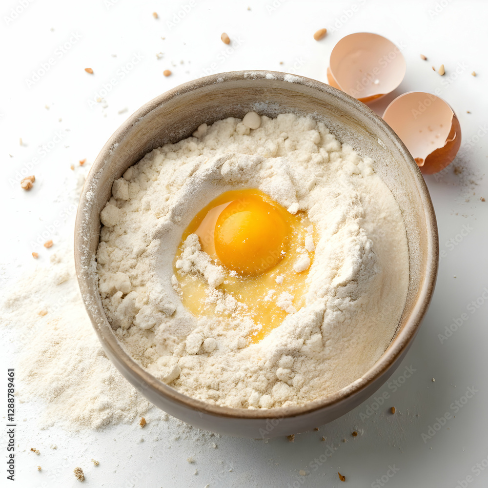 Raw fresh white chicken eggs placed on a stone surface. Raw fresh white chicken eggs placed on a stone surface.