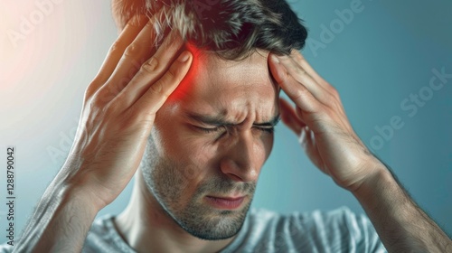 A man with head pain