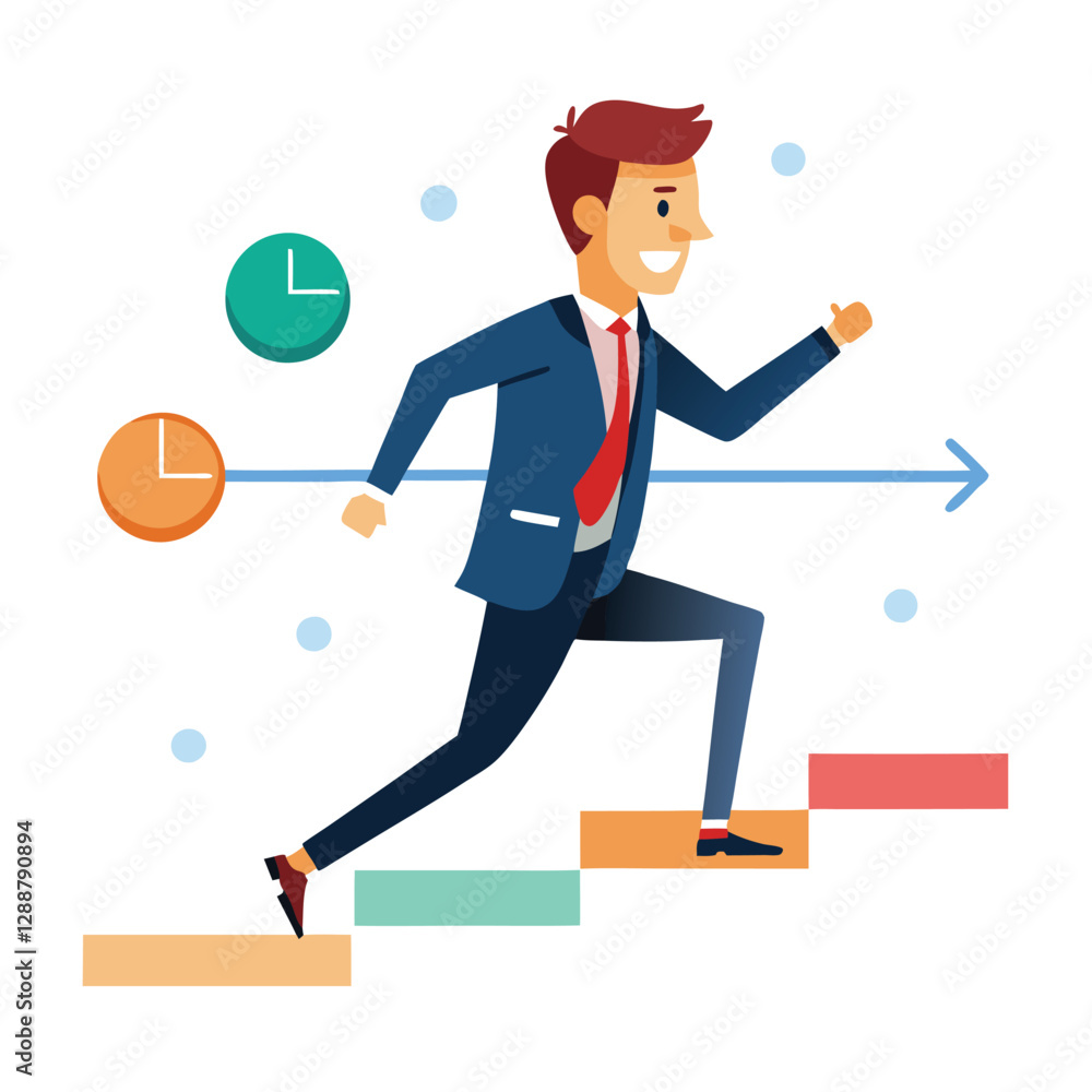 businessman running on project timeline project on white background
businessman running on project timeline project on white background