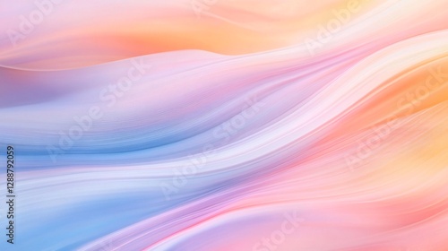 Wallpaper Mural Calming Abstract Artwork with Sky Blue and Peach Lines Torontodigital.ca