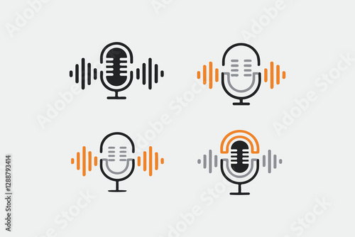 Microphone and Communication Symbols vector photo