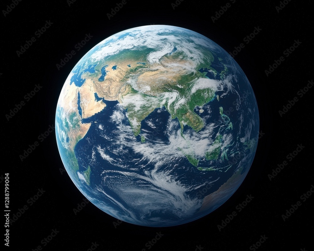 Satellite View of Earth Showcasing Continent Details in Gigapixel Satellite View of Earth Showcasing Continent Details in Gigapixel