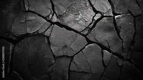 Dark gray cracked stone texture background 