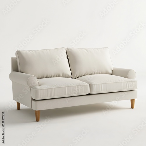 Modern Minimalist Couch in Soft Beige Fabric for Cozy Living Rooms