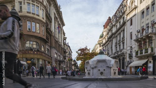 Street in Belgrade Serbia timelapse video