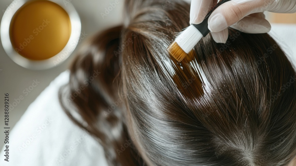 Fototapeta premium Hair restoration process in a premium spa suite. Featuring a luxurious ambiance and rejuvenation focus