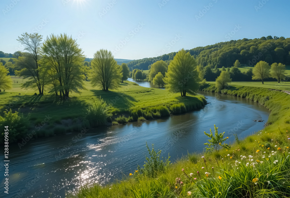 A Peaceful Countryside River A Peaceful Countryside River