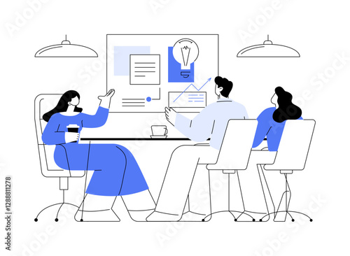 Brainstorming with a team isolated cartoon vector illustrations.