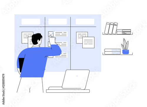 Kanban board isolated cartoon vector illustrations.