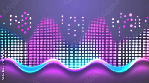 Wallpaper Mural Abstract Neon Wave Background with Pink and Blue Glowing Lines Torontodigital.ca