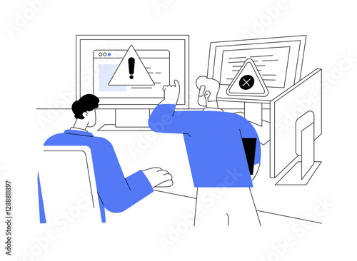 Remote troubleshooting isolated cartoon vector illustrations.